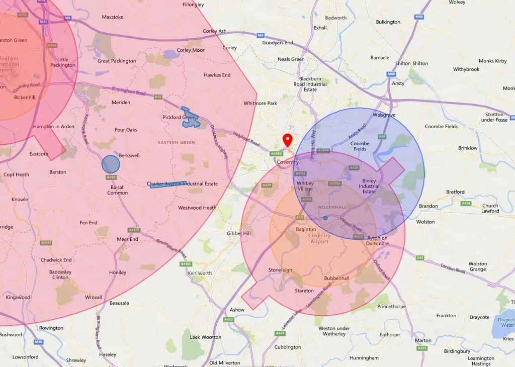 Coventry Drone Airspace Map Overview