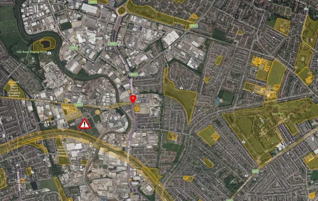 Hull Aerial Drone Safety Map Close Overview