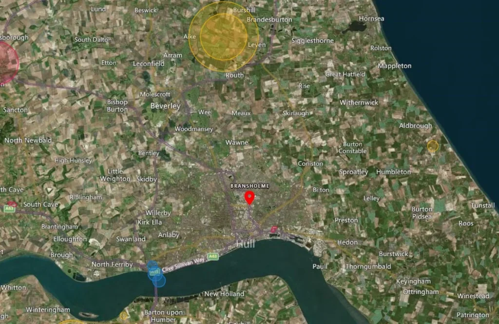 Hull Aerial Drone Safety Map Overview