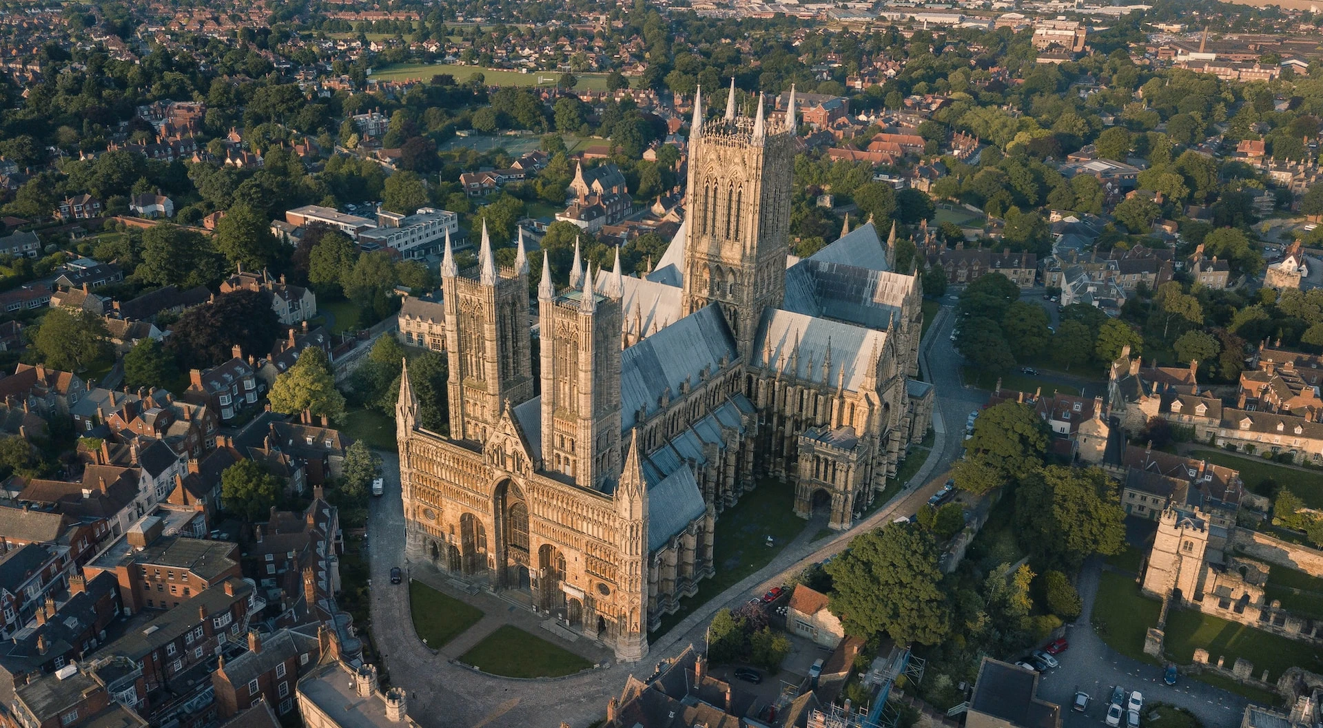Aerial view of Lincoln Cathedral
