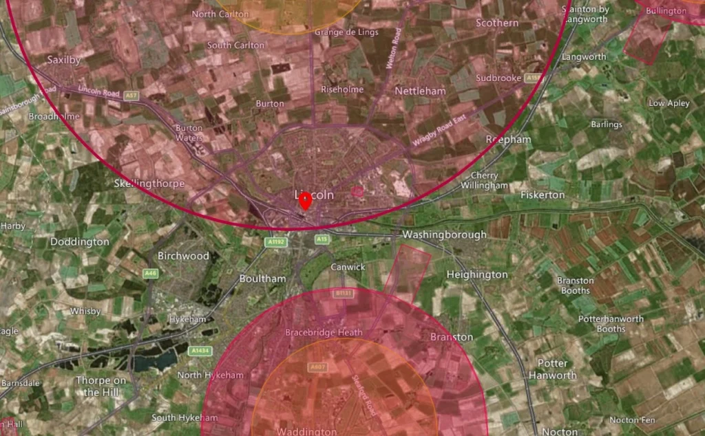 Lincoln Aerial Drone Safety Map Overview