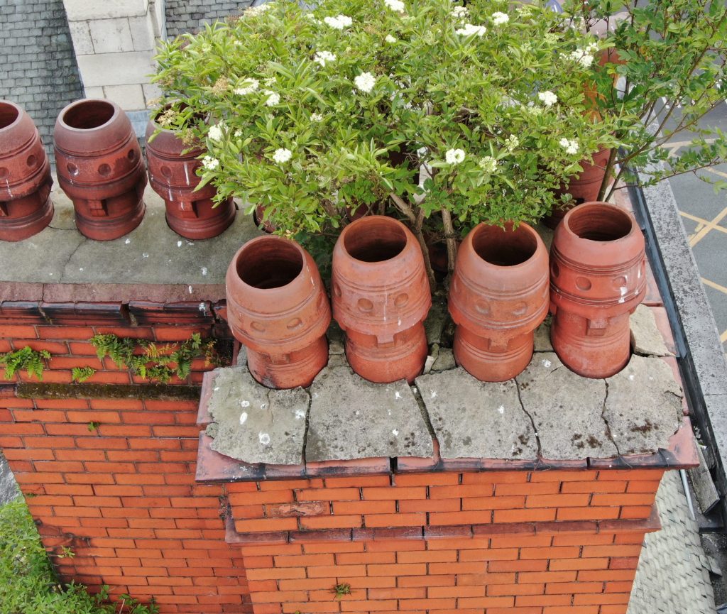 Chimney with issues captured by Drone Site Surveys